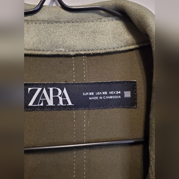 229. NWOT ZARA Faux Suede Trench Coat - Picture 4 of 4